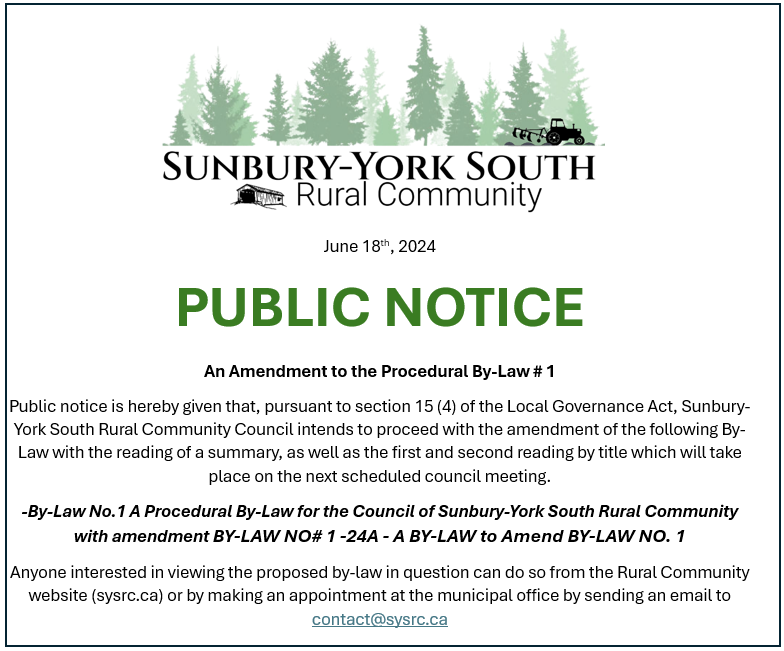 Notice of By-Law Amendment